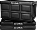 CleverMade Collapsible Storage Bins - Obsidian 3 Pack 62L - Stackable Containers Heavy Duty Capacity Folding Crates - Space-Saving for Home