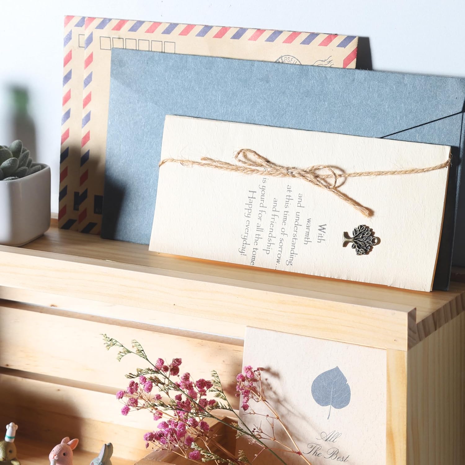 Innovation Key and Mail Holder for Wall, Key Holder Wall Mount, Mail Organizer with 9 Hooks, Natural Color