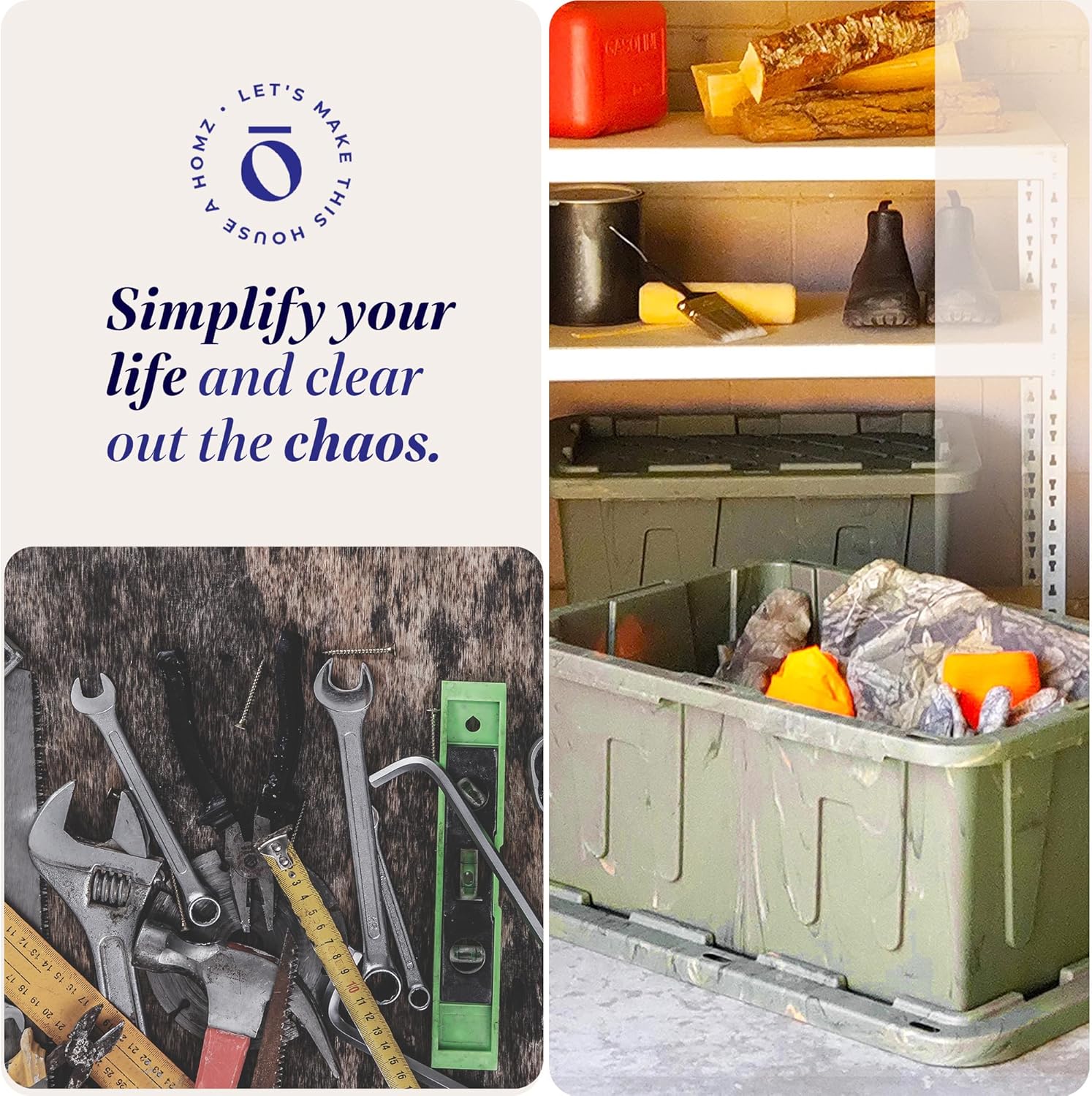 HOMZ 2-Pack Durabilt Tote, Heavy Duty Plastic Storage Bins with Lids, 27 Gallon, Green Camo - Stackable Organizing Containers for Home, Garage, and Office