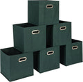 Household Essentials Foldable Fabric Storage Cubes 36-Pack – 11x11x11 Stackable Non-Woven Bins with Chipboard Sides & Grommet Handles – Closet, Shelf, Nursery, or Office Organizer – Dark Green