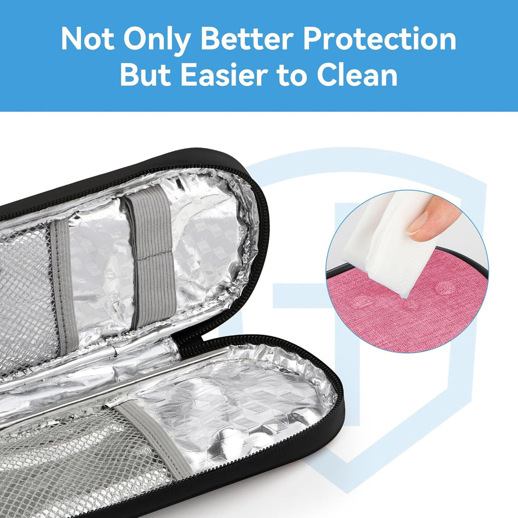 Insulin Cooler Travel Case Diabetic Medication Insulated Cool Organizer with 2 Reusable Ice Packs for Insulin Pen and Other Diabetic Supplies, for the Daily Life and Trip, Pink II Color