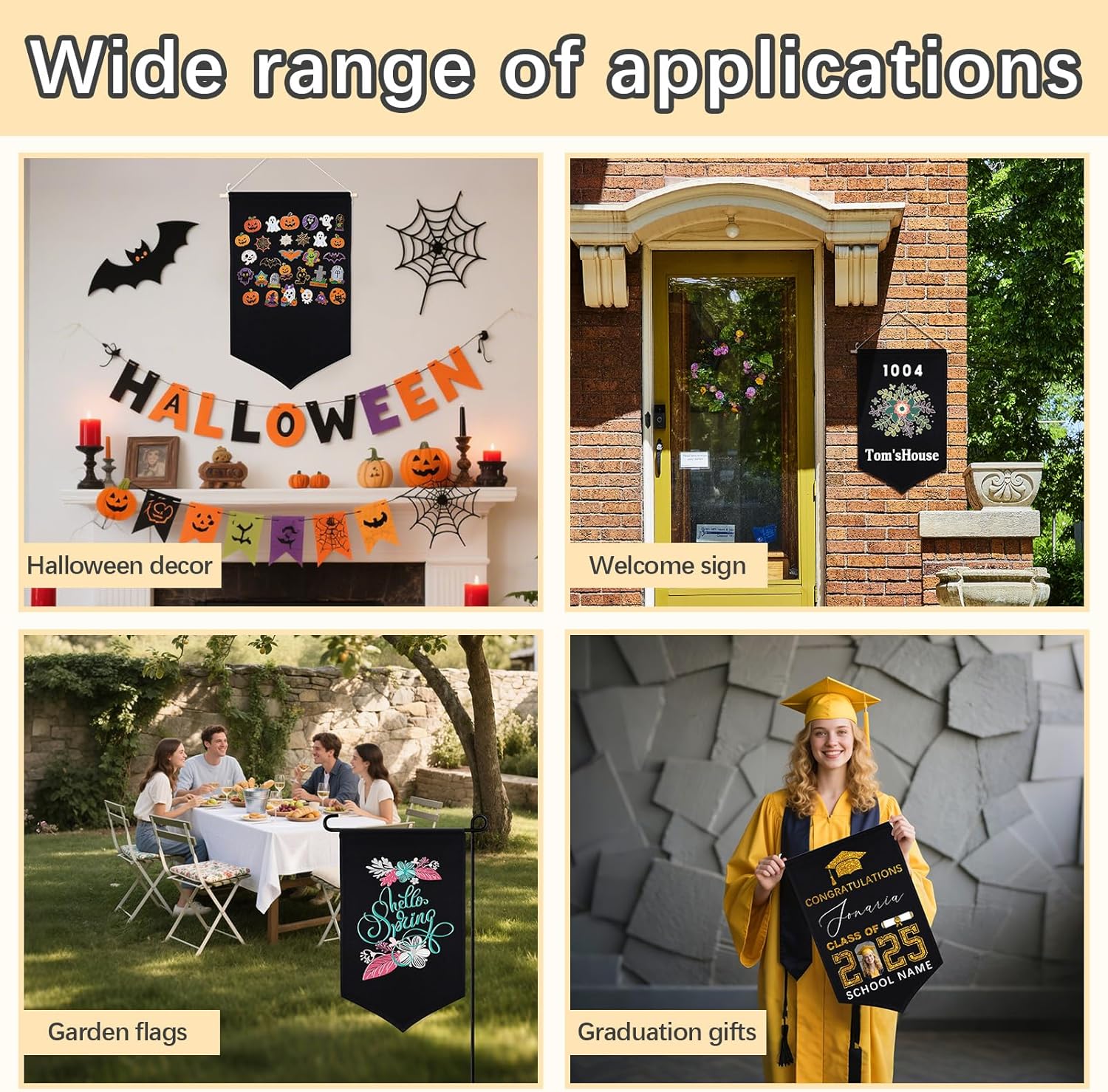 5 PCS Canvas Banners Wall Hanging Brooch Jewelry Storage Case Stand Enamel Pin Display, Sublimation blank Banner,Holder Earrings Necklace Pin Collection Organizer