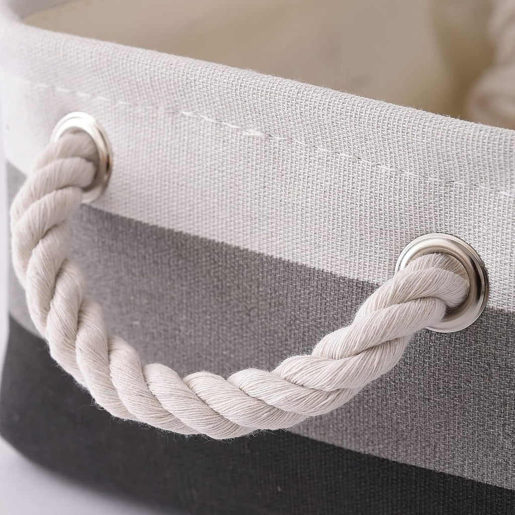 TcaFmac Small Fabric Storage Baskets for Organizing [6 Pack] Closet Storage Bin Foldable Storage Baskets for Shelf Canvas Storage Bins Decorative Basket with Handles(Gradient Gray,12" L×8" W×5" H)