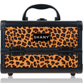 SHANY Chic Makeup Train Case Cosmetic Box Portable Makeup Case Cosmetics Beauty Organizer Jewelry storage with Locks, Multi trays Makeup Storage Box with Makeup Mirror - Lost Cheetah