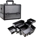 Ver Beauty Cosmetic Train Makeup Case Organizer Storage Extendable Trays Keys and Locks Shoulder Strap in Black Krystal