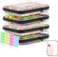 4Pcs Clear Hard Shell Zipper Case, BIiss Plastic Bins for Organizing, Clear Zipper Pouches Makeup Case & Lidded Storage Bins Organizer for Storage Cosmetics, Puzzles, 8.7 x 6.3 x 2.4 Inch