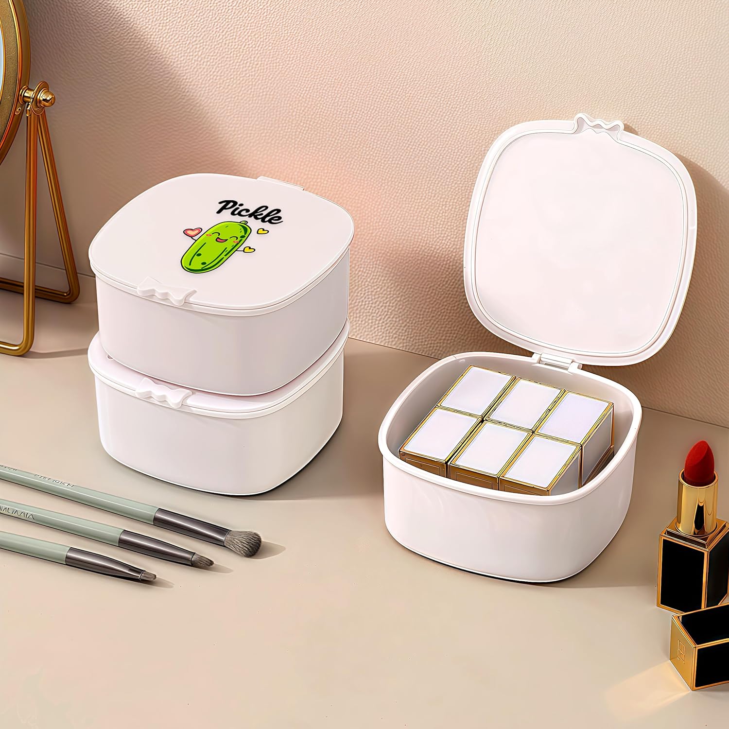 Small Hair Accessories Organizer Box For Girls Kids Teens Women, Hair clips/Ties/bands/pins/barrettes/scrunchies Organizer and Storage! (Pickle)