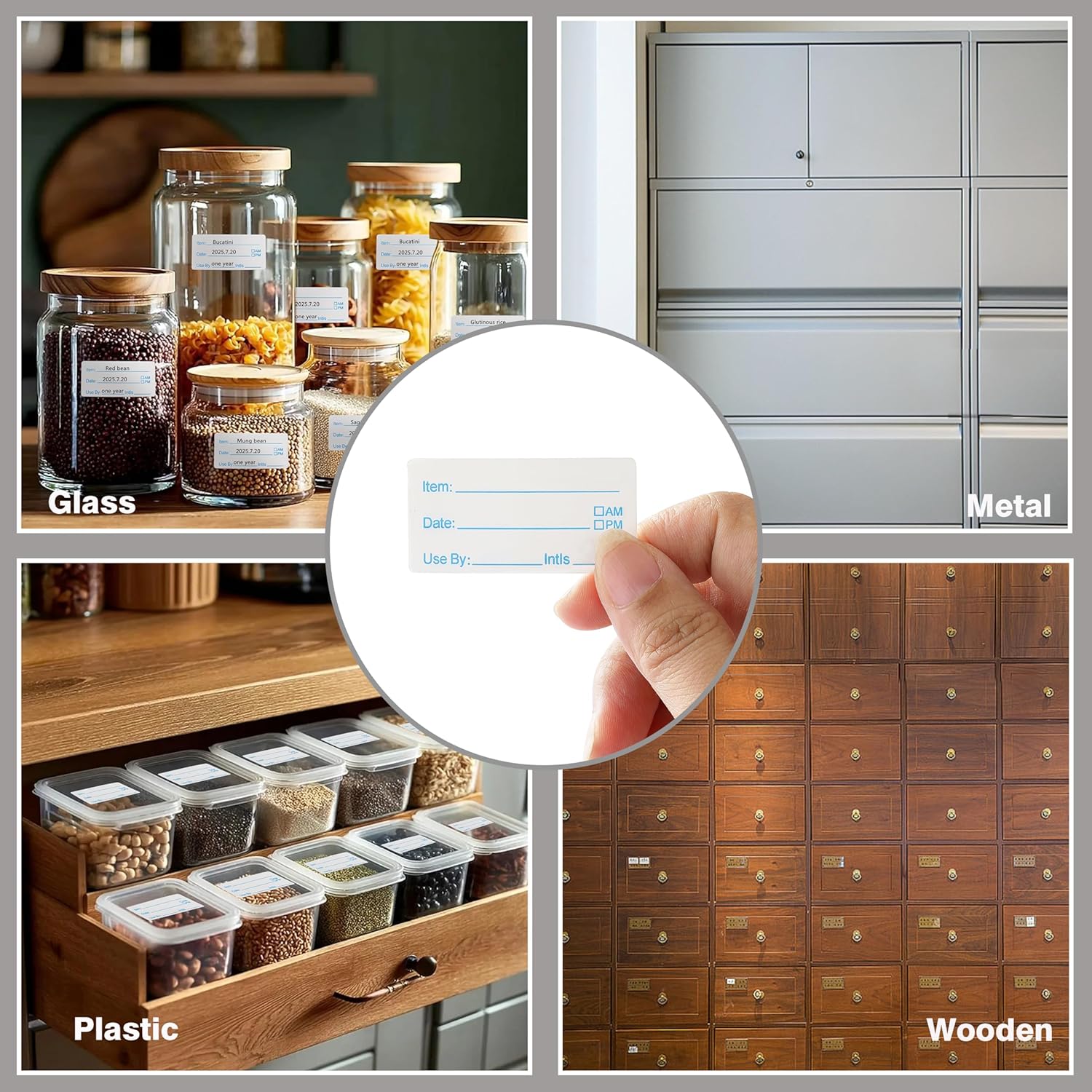 1000 Labels for Food Containers, No-Residue Food Labels and Easy to Write on, Removable Date Freezer Labels Sticker, 1 x 2 Inch