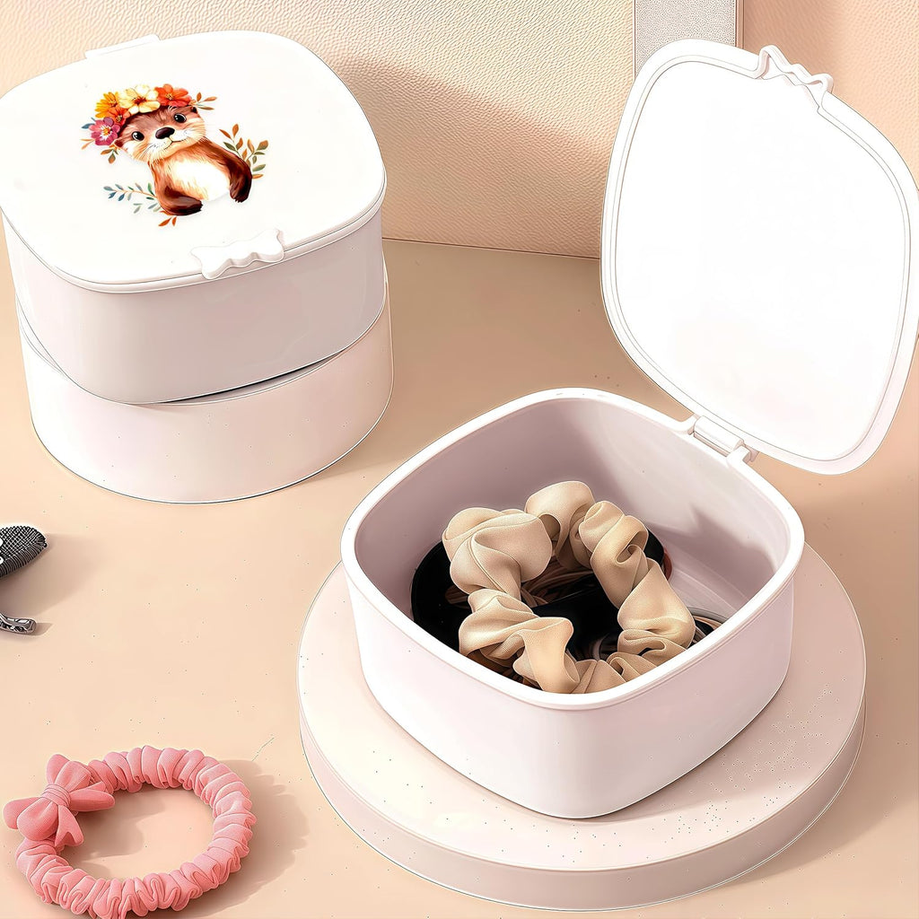 Small Hair Accessories Organizer Box For Girls Kids Teens Women, Hair clips/Ties/bands/pins/barrettes/scrunchies Organizer and Storage! (Sea Otter)