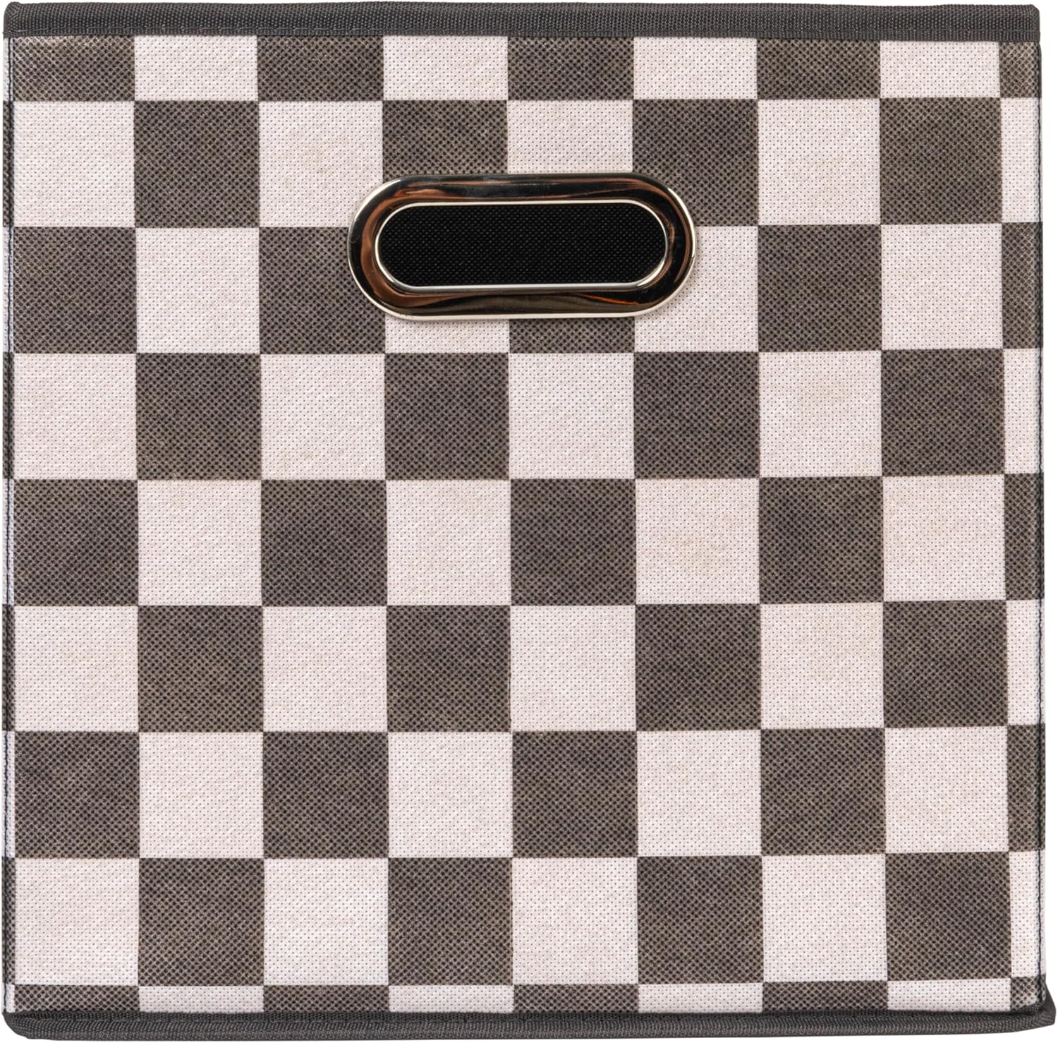 Household Essentials Foldable Fabric Storage Cubes 6-Pack – 11x11x11 Stackable Non-Woven Bins with Chipboard Sides & Grommet Handles – Closet, Shelf, Nursery, or Office Organizer – Checkerboard