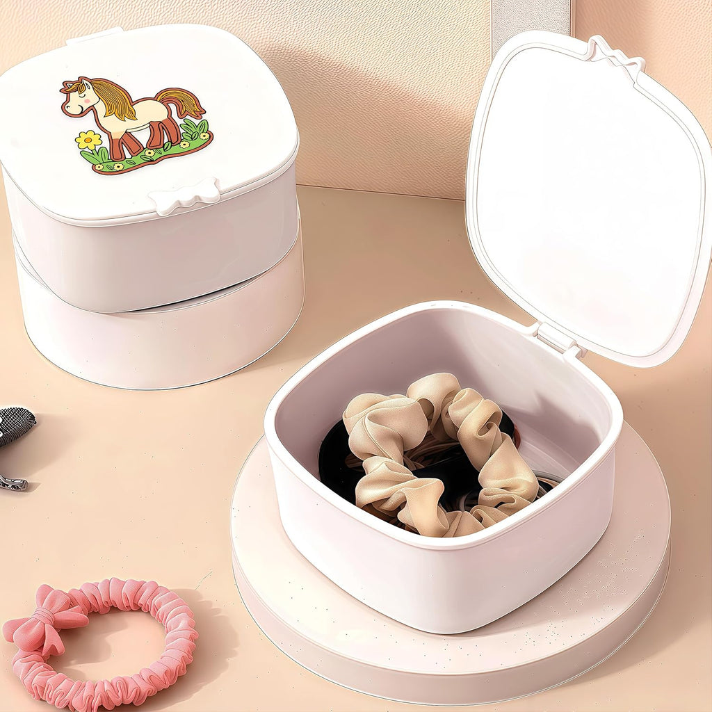 Small Hair Accessories Organizer Box For Girls Kids Teens Women, Hair clips/Ties/bands/pins/barrettes/scrunchies Organizer and Storage! (Horse)