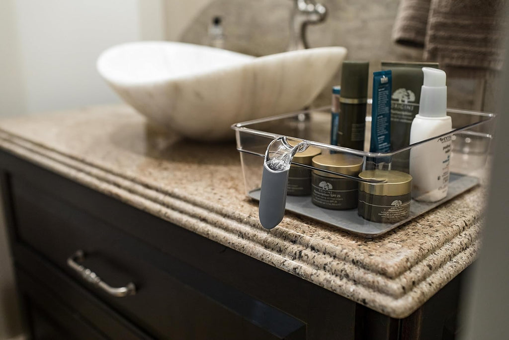 Internet's Best Kitchen Pantry Organizer Bins Set with Handles | 6 Piece Set | Pantry Fridge Freezer Storage Cabinet Containers | Silicone Non Slip Tray Feet | Clear Acrylic Holders