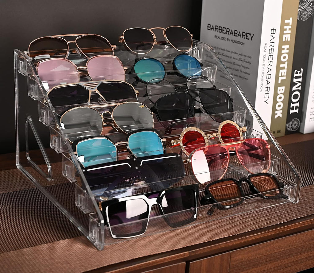 Sunglasses Organizer - Clear Eyeglasses Display stand - Eyeglasses Storage - For Glasses Tabletop Holder Stand(7 Layer)