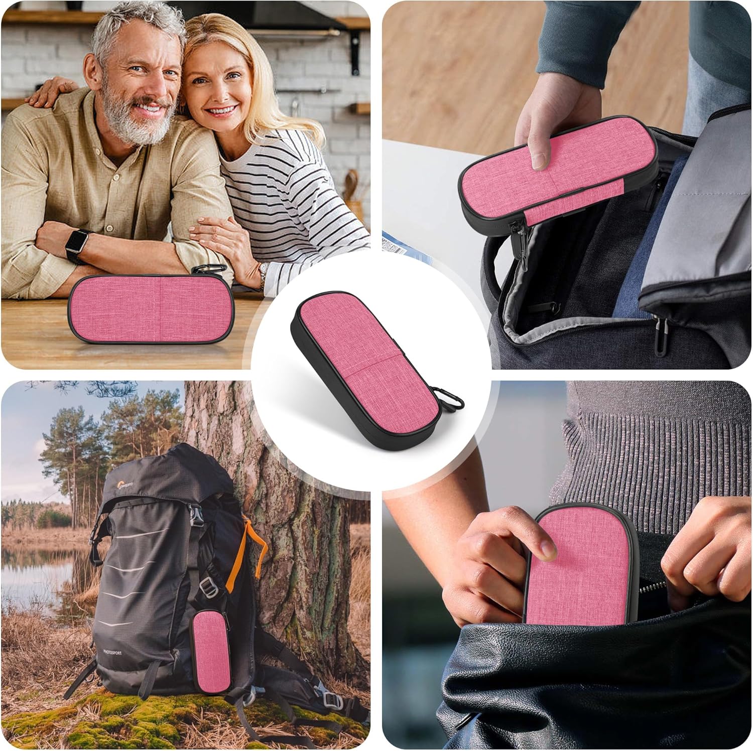 Insulin Cooler Travel Case Diabetic Medication Insulated Cool Organizer with 2 Reusable Ice Packs for Insulin Pen and Other Diabetic Supplies, for the Daily Life and Trip, Pink II Color