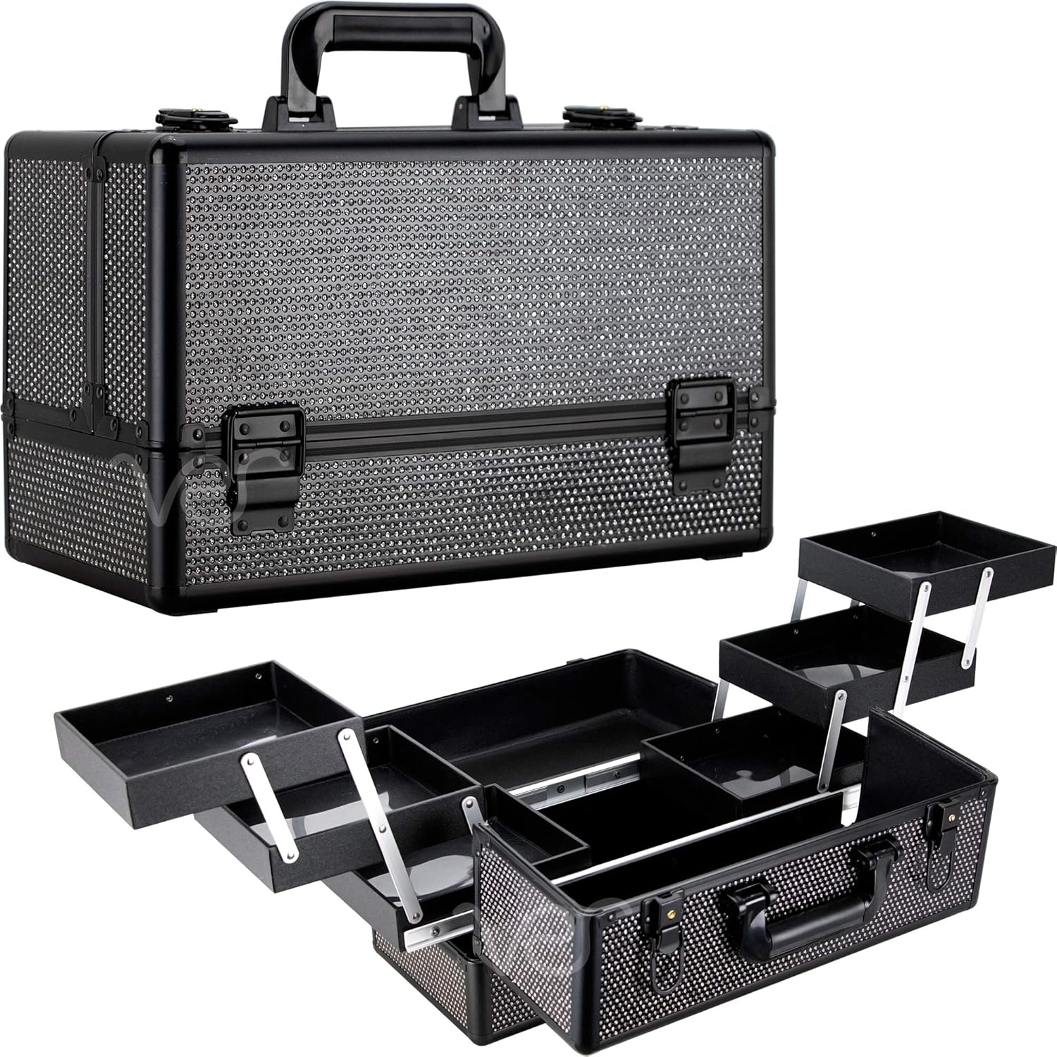 Ver Beauty Professional Train Makeup Case Organizer (Black Crystal)
