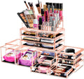 Sorbus Large Makeup Organizer - Clear Stackable Jewelry & Makeup Organizer For Vanity, Bathroom Storage, Dresser - 12 Drawers Cosmetic Beauty Organizers and Storage with Lipstick, Makeup Brush Holder