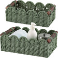 Storage Basket Wicker Baskets for Organizing Toilet Paper Storage Basket for Toilet Tank Top,Green