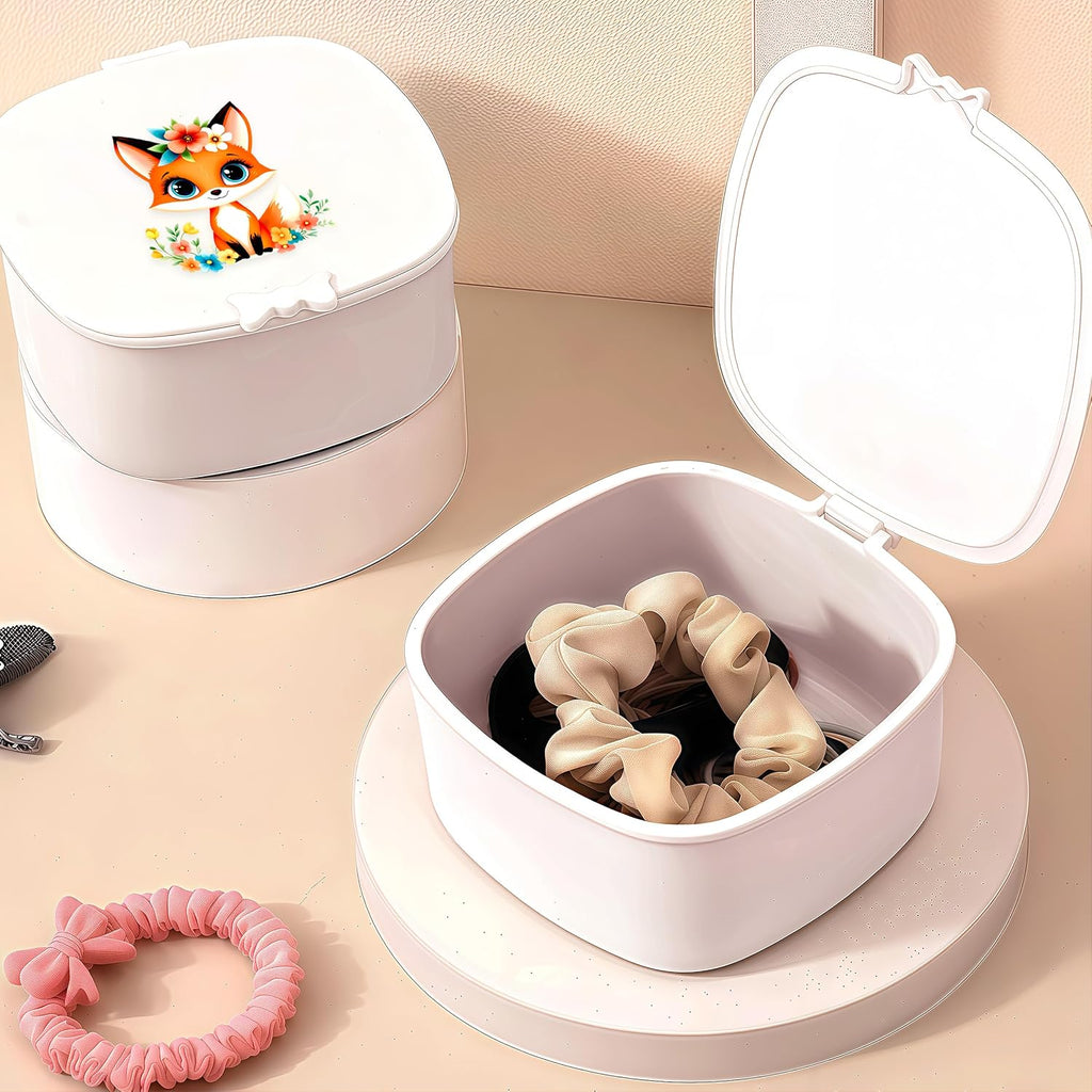 Small Hair Accessories Organizer Box For Girls Kids Teens Women, Hair clips/Ties/bands/pins/barrettes/scrunchies Organizer and Storage! (Fox)
