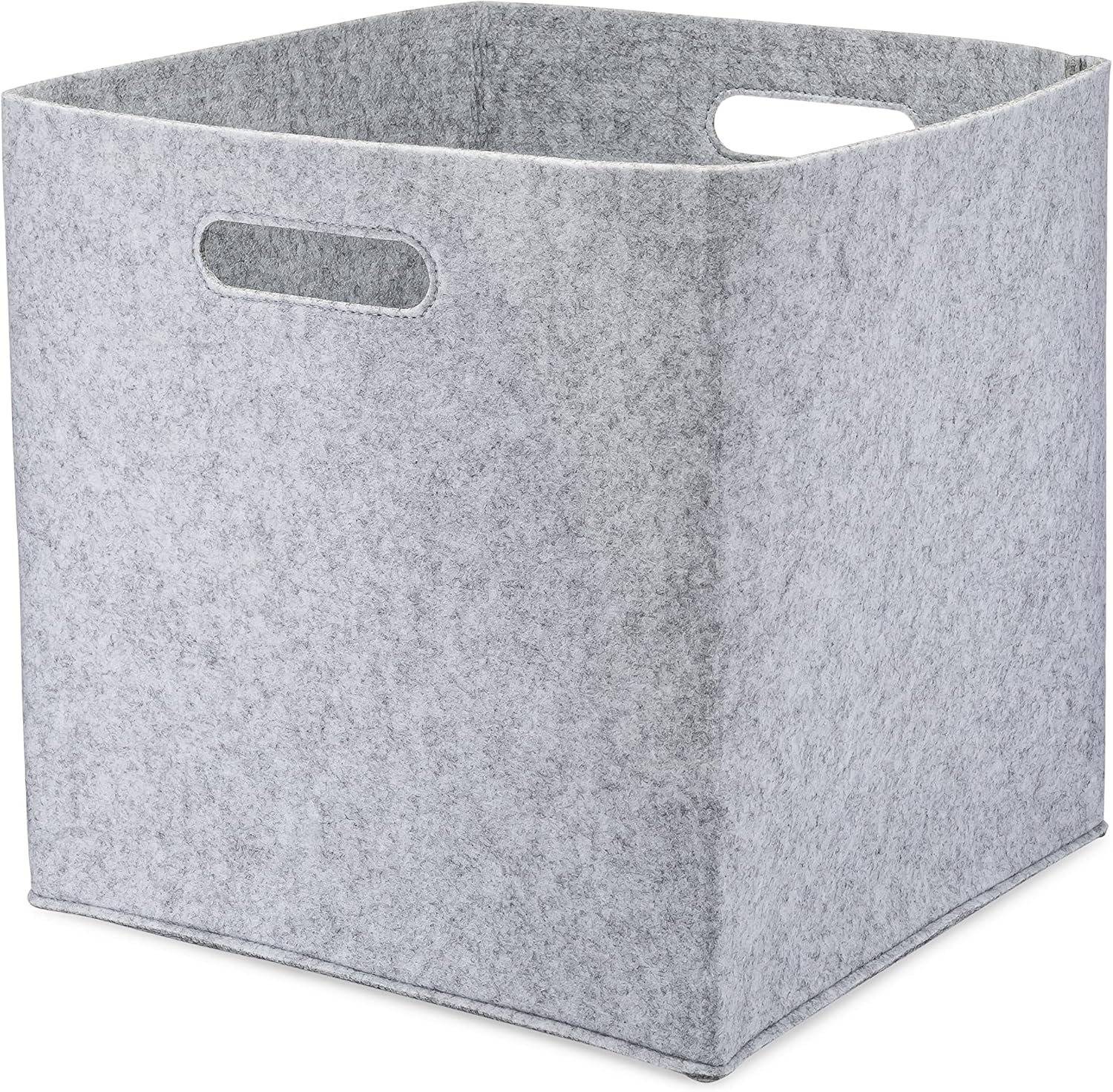 Parker Baby Felt Foldable Storage Cube - 11 Inch Nursery Cubby Bin for Cube Organizer, Closet Organizers and Storage Toy Bin, Rope Baskets Bins for Toy’s Storage - Gray