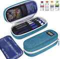Insulin Cooler Travel Case TSA Approved with Temperature Display – Diabetic Medication Travel Case with 2 × 90g Ice Packs, Portable Medicine Organizer for 3–4 Insulin Pens and Diabetic Supplies(Blue)