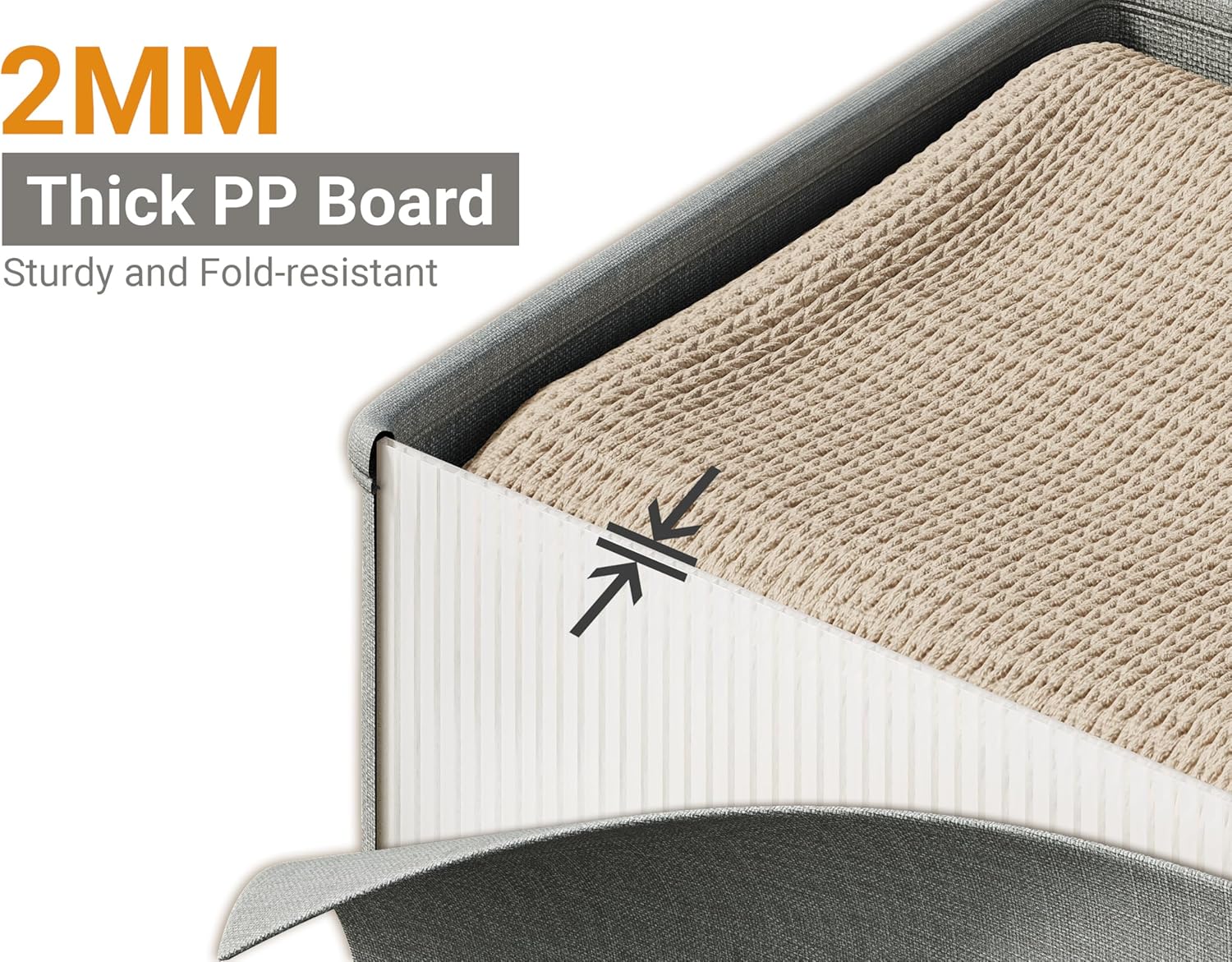 Vailando Foldable Fabric Storage Cube with Round Window - 4 Pack 11"x11"x11" Collapsible Closet Organizer Bins for Clothes, Shelves, Offices, Toys & Misc, Light Gray