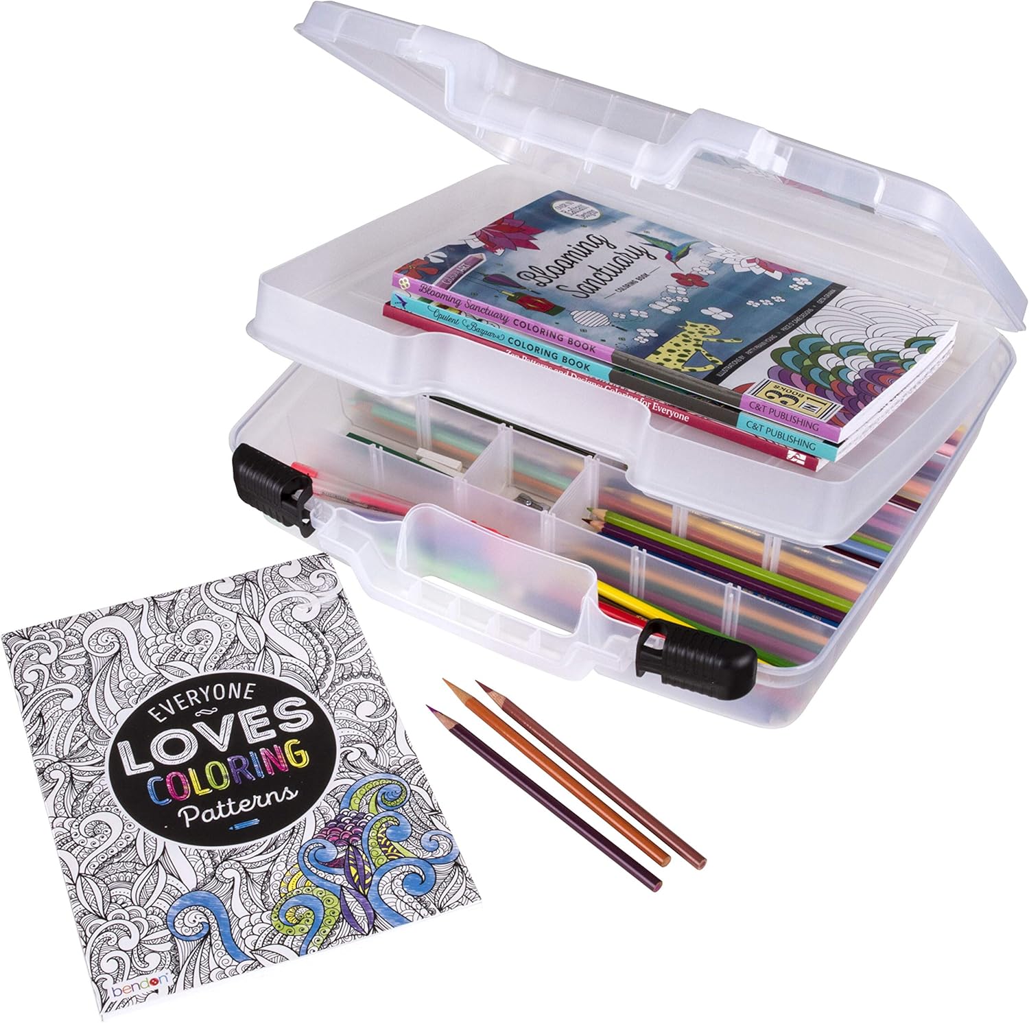 ArtBin 6962AB Quick View Deep Base Carrying Case with Removable Dividers and Tray, Portable Art & Craft Storage Box, 15", Clear