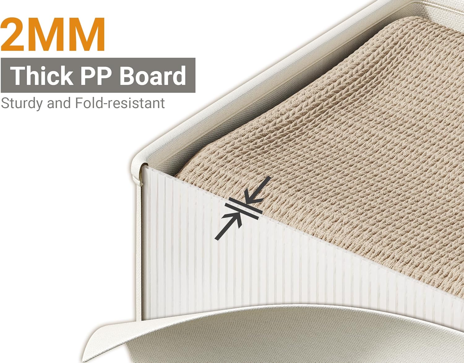 Vailando Foldable Fabric Storage Cube with Round Window - 4 Pack 11"x11"x11" Collapsible Closet Organizer Bins for Clothes, Shelves, Offices, Toys & Misc, White & Ivory