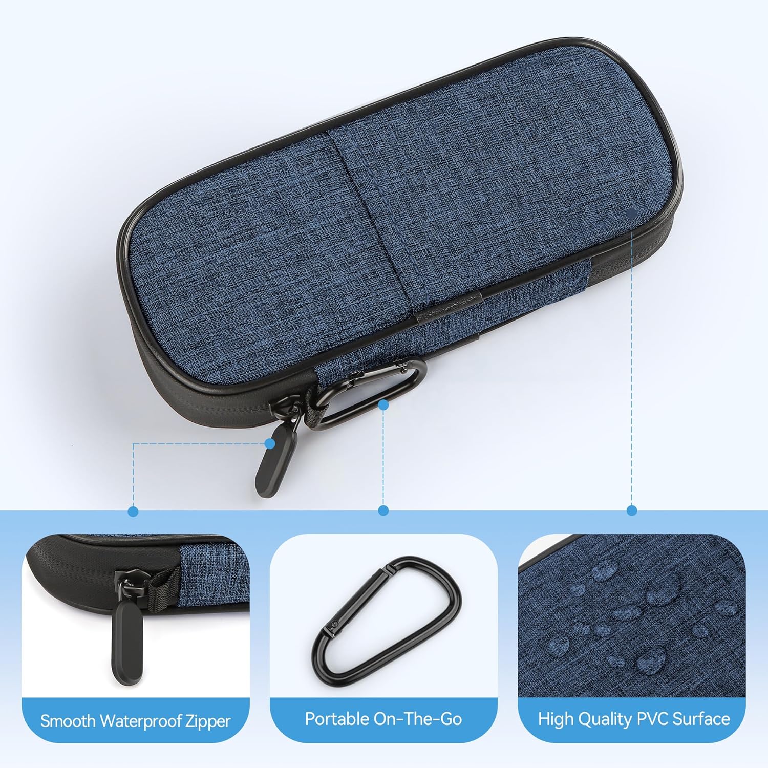 Insulin Pen Cooler Travel Case Diabetic Medication Insulated Cool Organizer with 2 Reusable Ice Packs for Insulin Pen and Other Diabetic Supplies, for the Daily Life and Trip (Dark Blue)