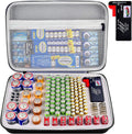 Battery Storage Organizer Box with Tester BT-168, Variety Case Holds 140+ AA, AAA, C, D, 9V, Lithium 3V Button Batteries- Not Includes Batteries(Grey)