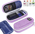 Insulin Cooler Travel Case TSA Approved with Temperature Display – Diabetic Medication Travel Case with 2 × 90g Ice Packs, Portable Medicine Organizer for 3–4 Insulin Pens and Diabetic Supplie(Purple)