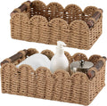 Storage Basket Wicker Baskets for Organizing Toilet Paper Storage Basket for Toilet Tank Top,Cream