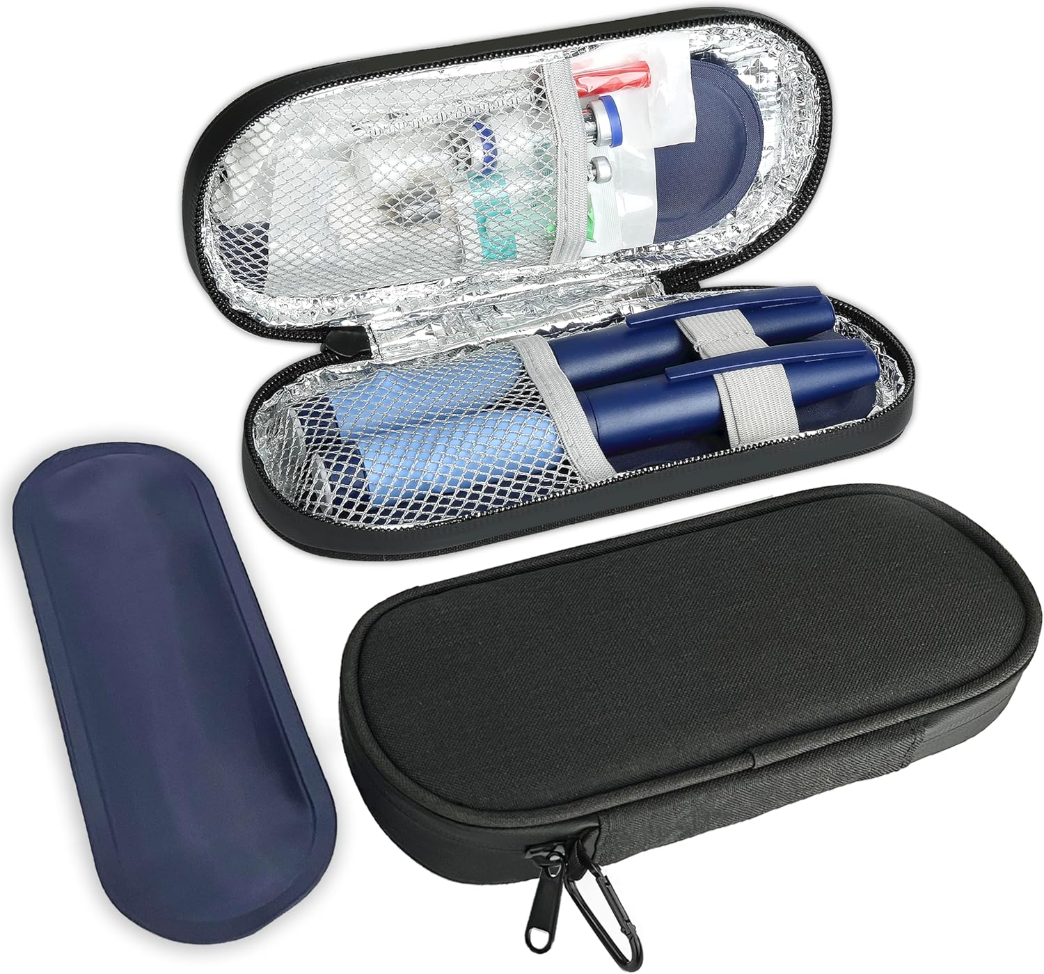 Insulin Pen Cooler Travel Case with TSA Approved Ice Packs,Diabetic Medication Insulated Cool Organizer,Insulin Pen and Other Diabetic Supplies, for the Daily Life and Trip Black
