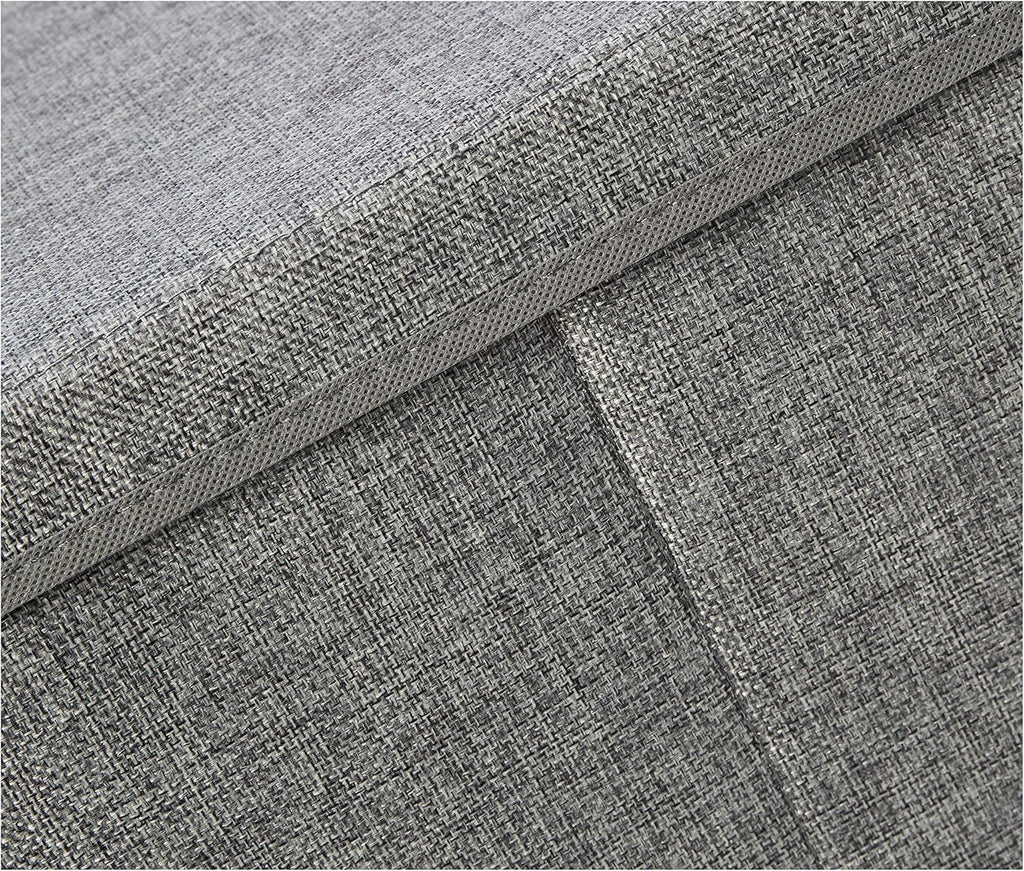 Amazon Basics Foldable Burlap Cloth Cube Storage Bin with Lid, Stackable and Sturdy, Gray, Set of 2